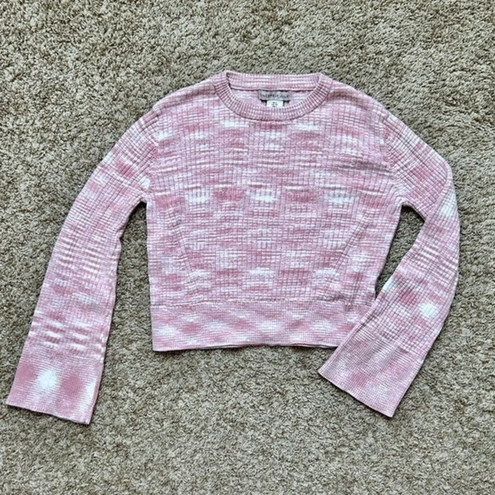 EUC I Sincerely Jules‎ I Pink Textured Cropped Sweater I Size S I Bell Sleeve
